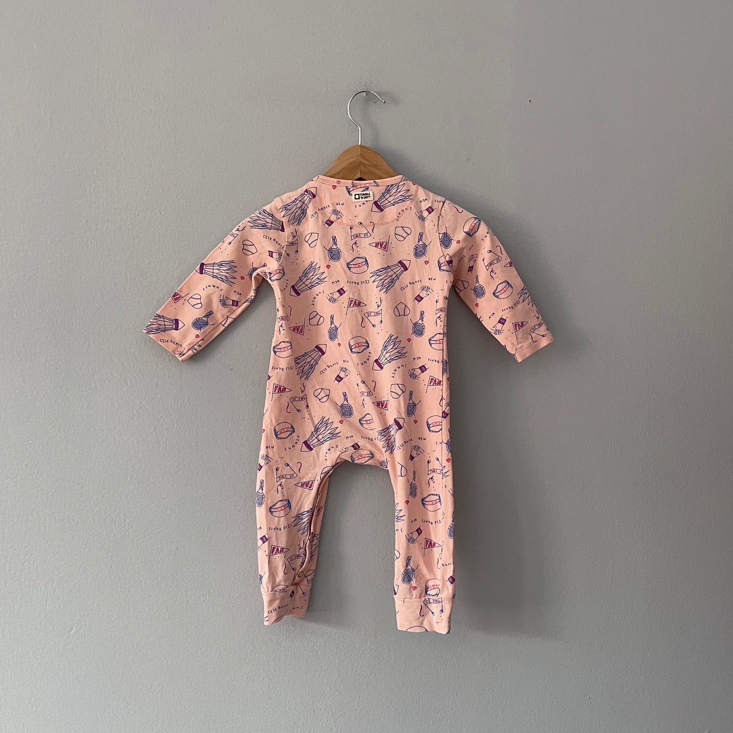 Tumble n' dry / Pink romper / 3-6M