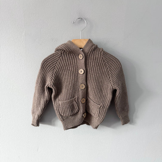 Jamie Kay / Brown ribbed cardigan / 6-12M