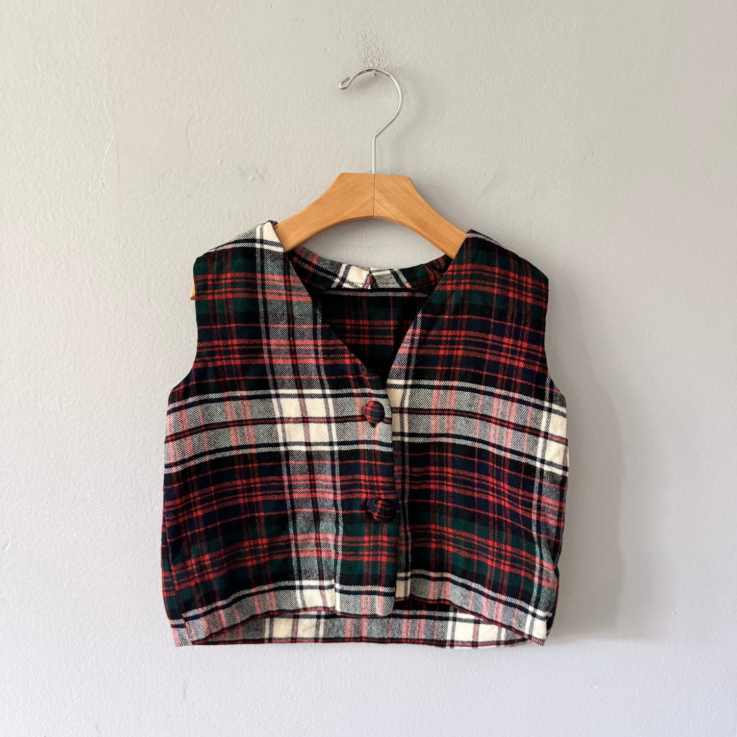 Handmade / Checked vest / 3-5Y