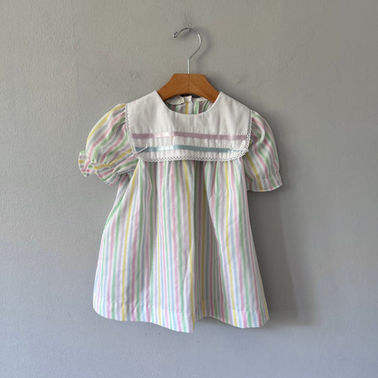 Vintage / Pastel stripe dress / 24M
