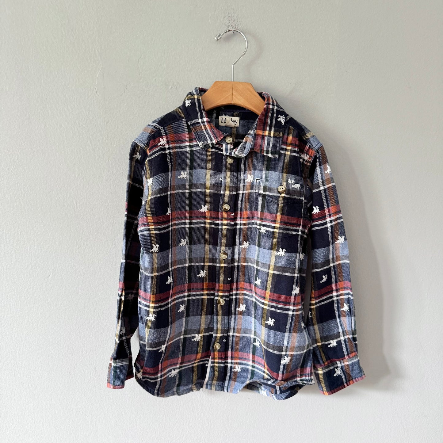 Hatley / Navy checked flannel shirt / 7Y