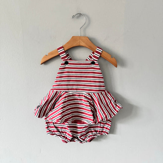 Polo Ralph Lauren / Barboteuse salopette rayée rouge / 6M