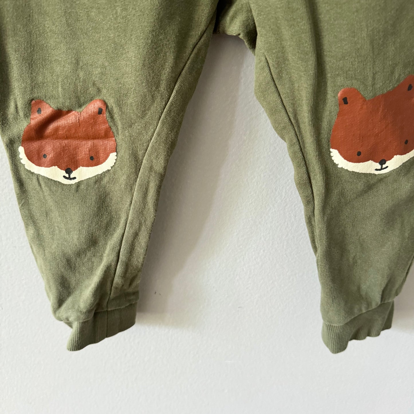 H&M / Khaki x fox crew set / 3-4Y
