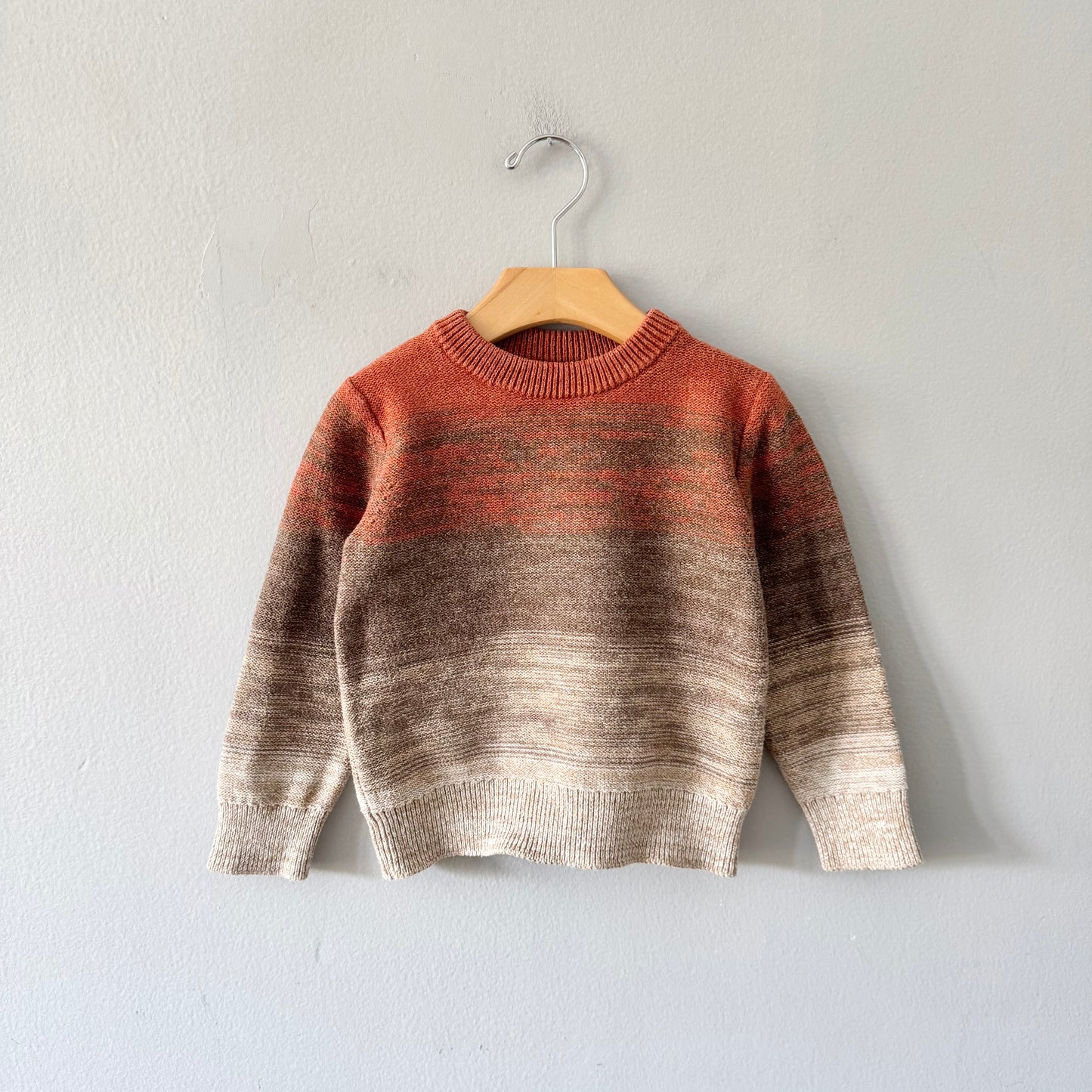 Gap / Orange x brown cotton knit pullover / 3Y