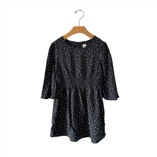 Gap / Black x star long sleeve rayon dress / 6-7Y