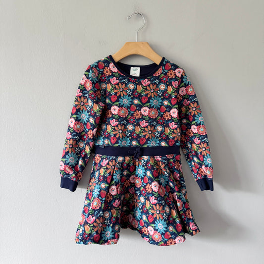Boboli / Floral long sleeve crew dress / 6Y