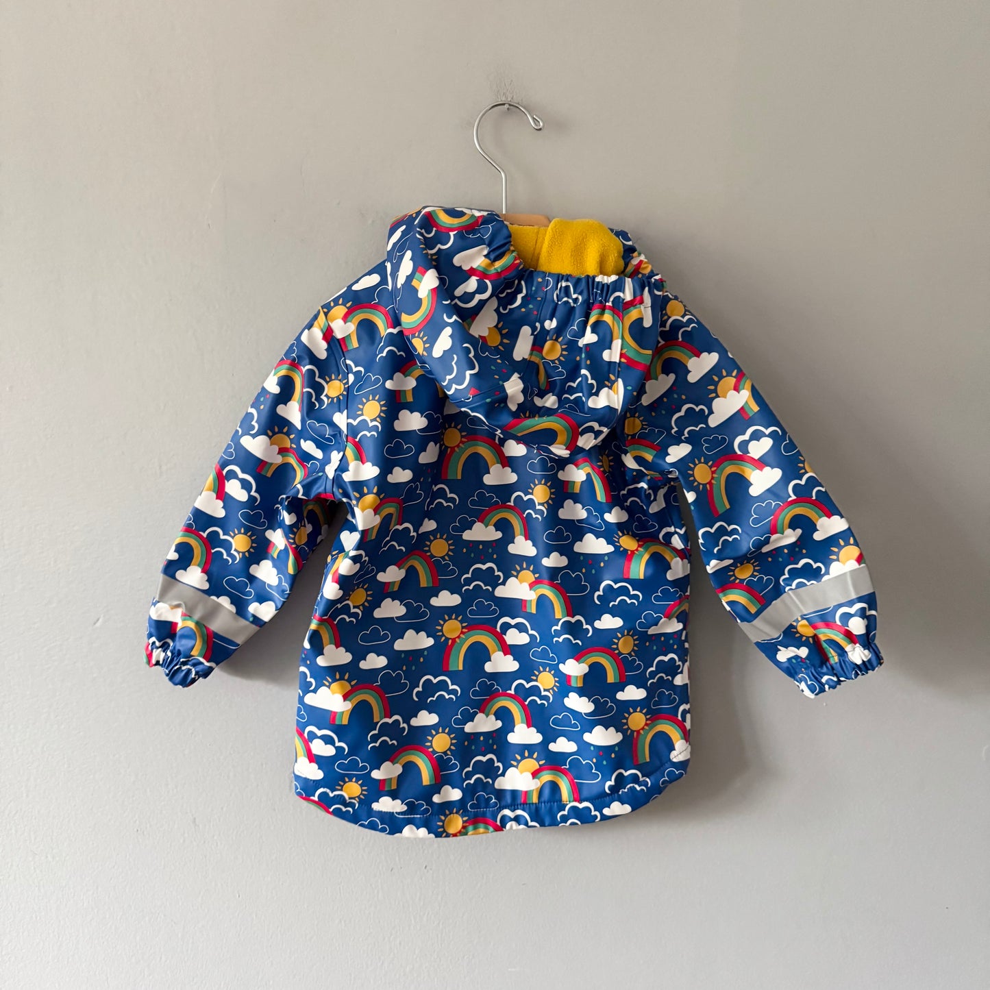 Frugi / Blue x yellow rain jacket / 2-3Y