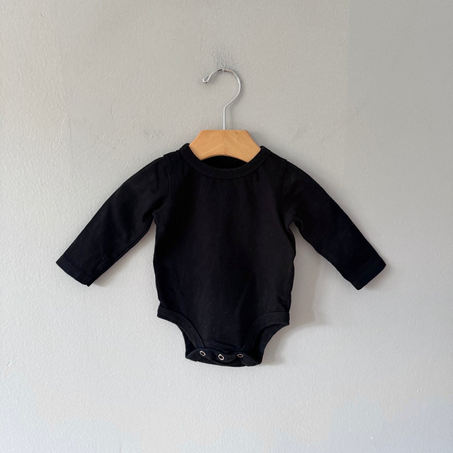 Mini mioche / Black long sleeve onesie / 0-3M