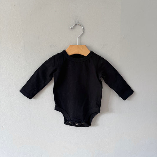 Mini mioche / Black long sleeve onesie / 0-3M