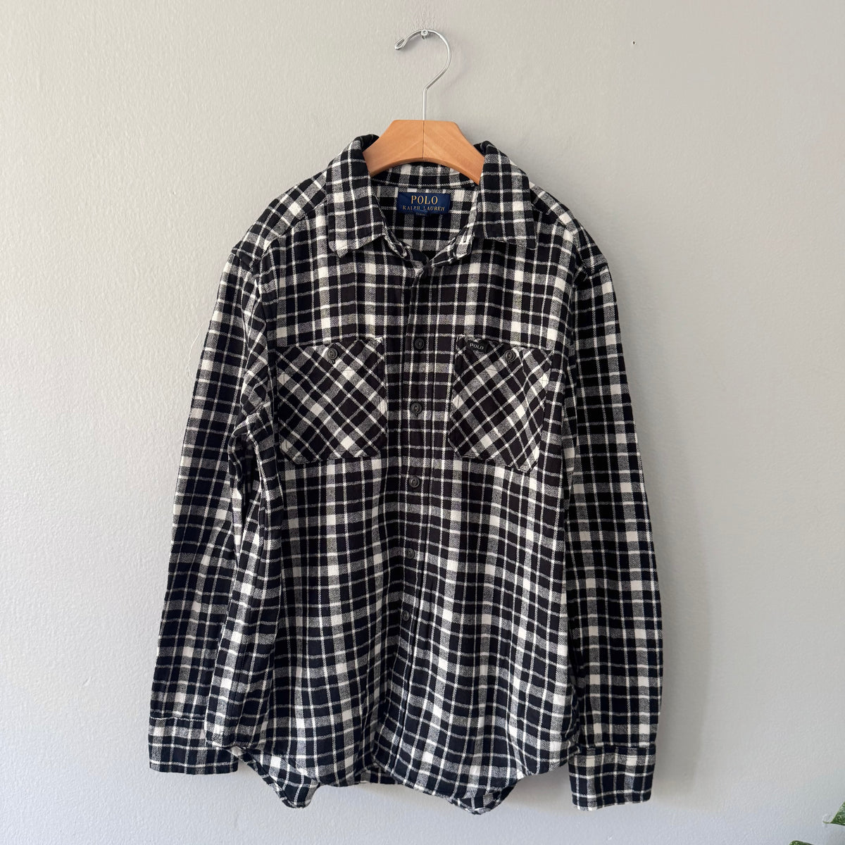Polo Ralph Lauren / Black white flannel shirt / 10-12Y