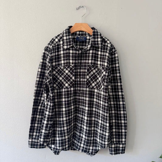 Polo Ralph Lauren / Black white flannel shirt / 10-12Y