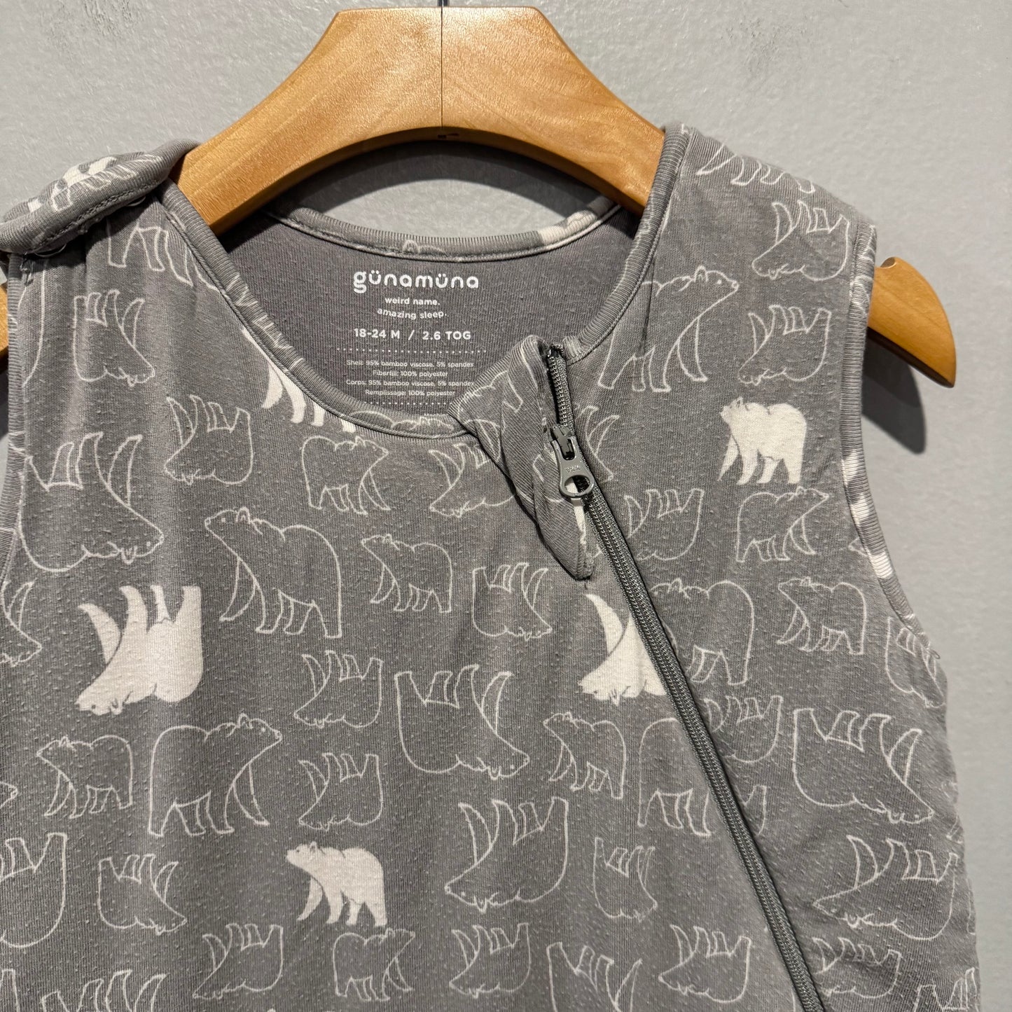 Gunamuna / Grey x polar bear sleep bag - 2.6tog / 18-24M