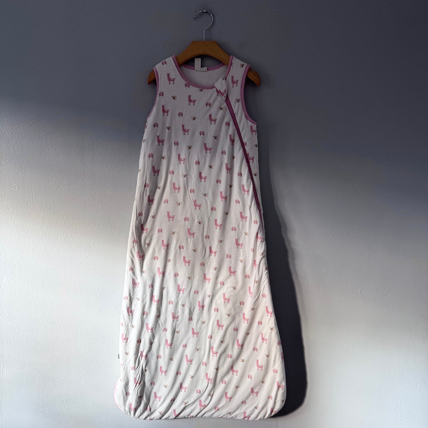 Kyte / White x pink alpaca sleep sack 2.5 tog / 18-36M