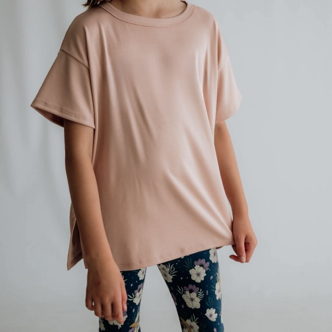 Little & Lively /  Bamboo Oversized T-Shirt | Graphite / 7-8T - New with tag
