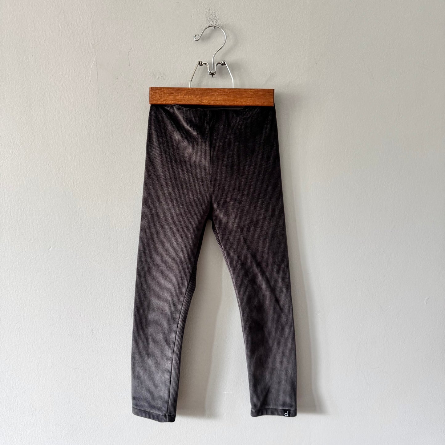 Deux par deux / Grey velour leggings / 6Y