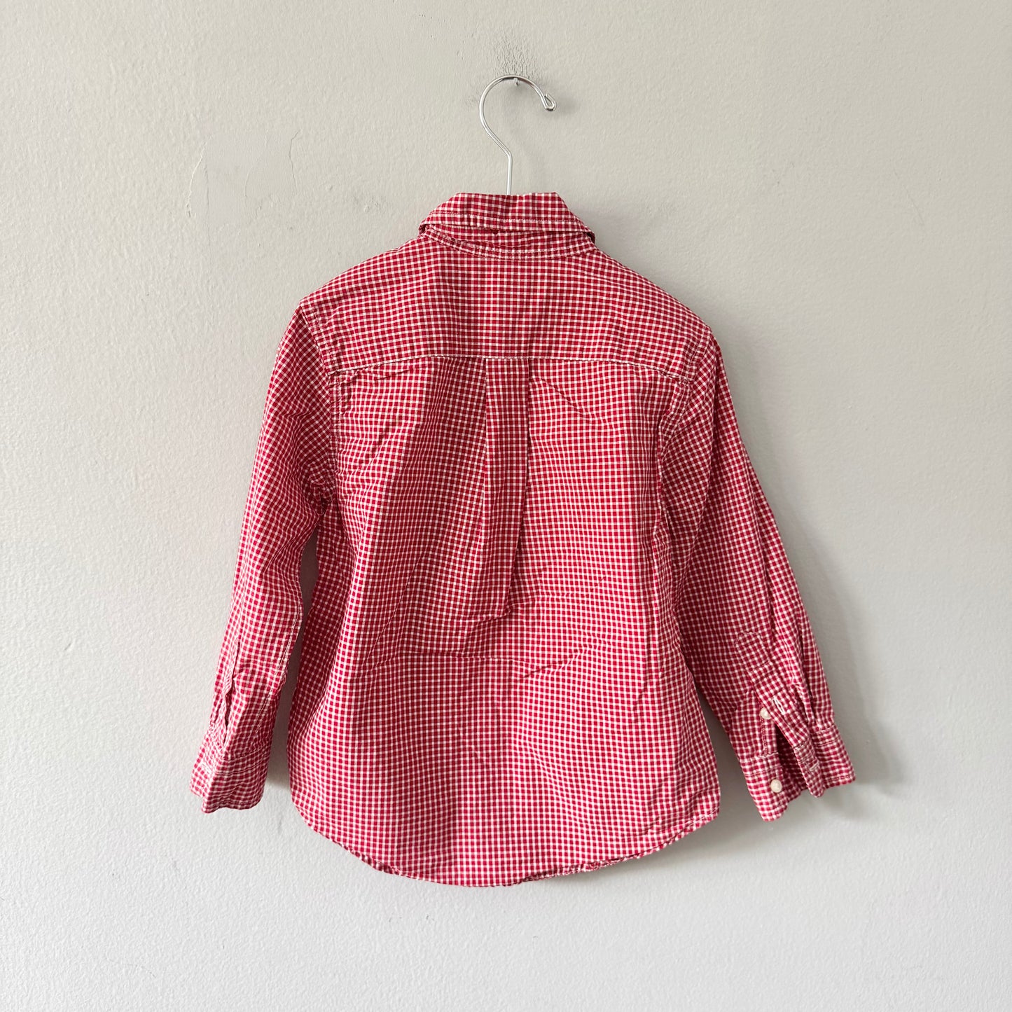 Polo Ralph Lauren / Red white checked dress shirt / 4Y