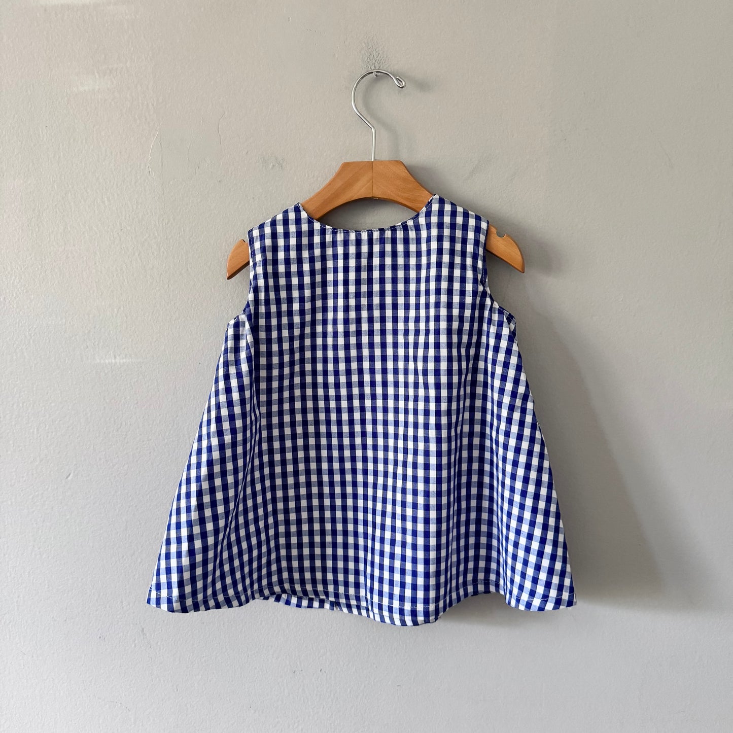 Vintage / White blue plaid dress / 24M