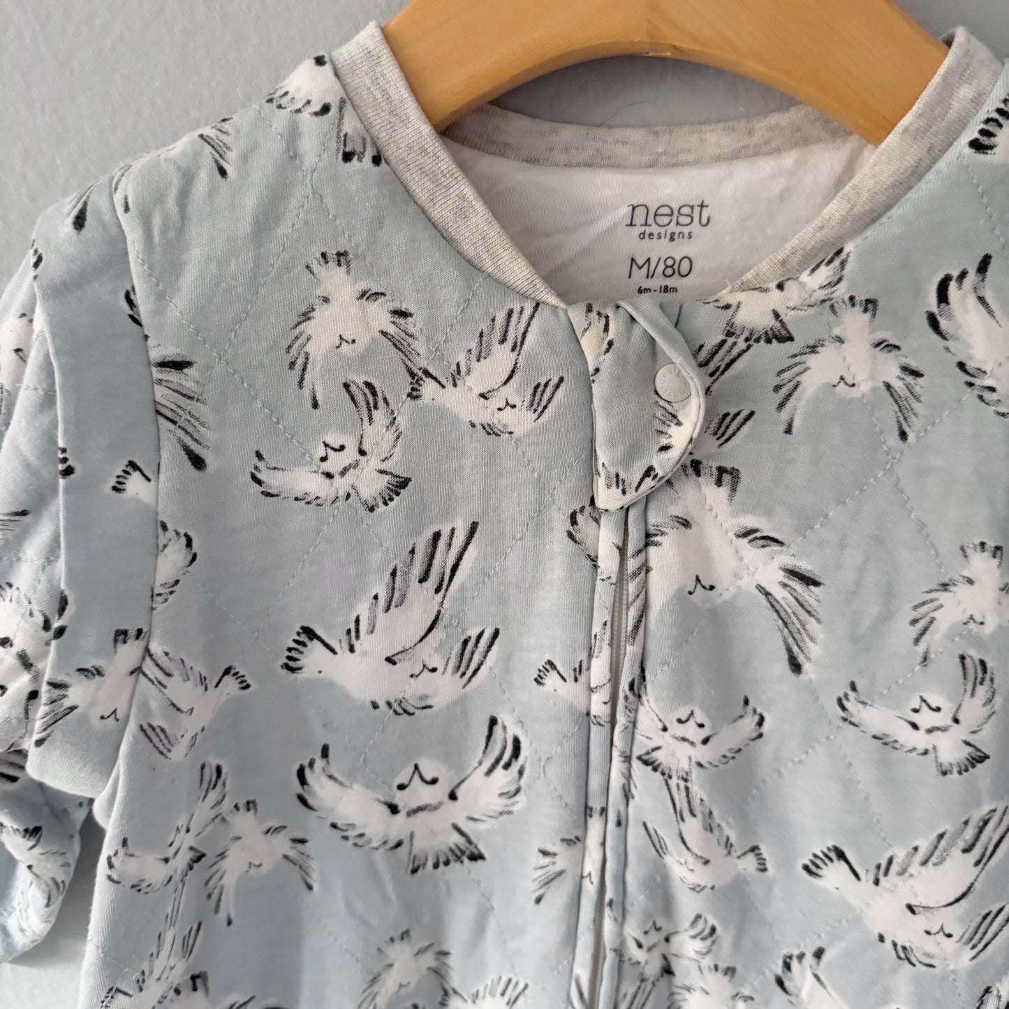 Nest / Sleep sack - light blue x owl 1.0tog / 6-18M