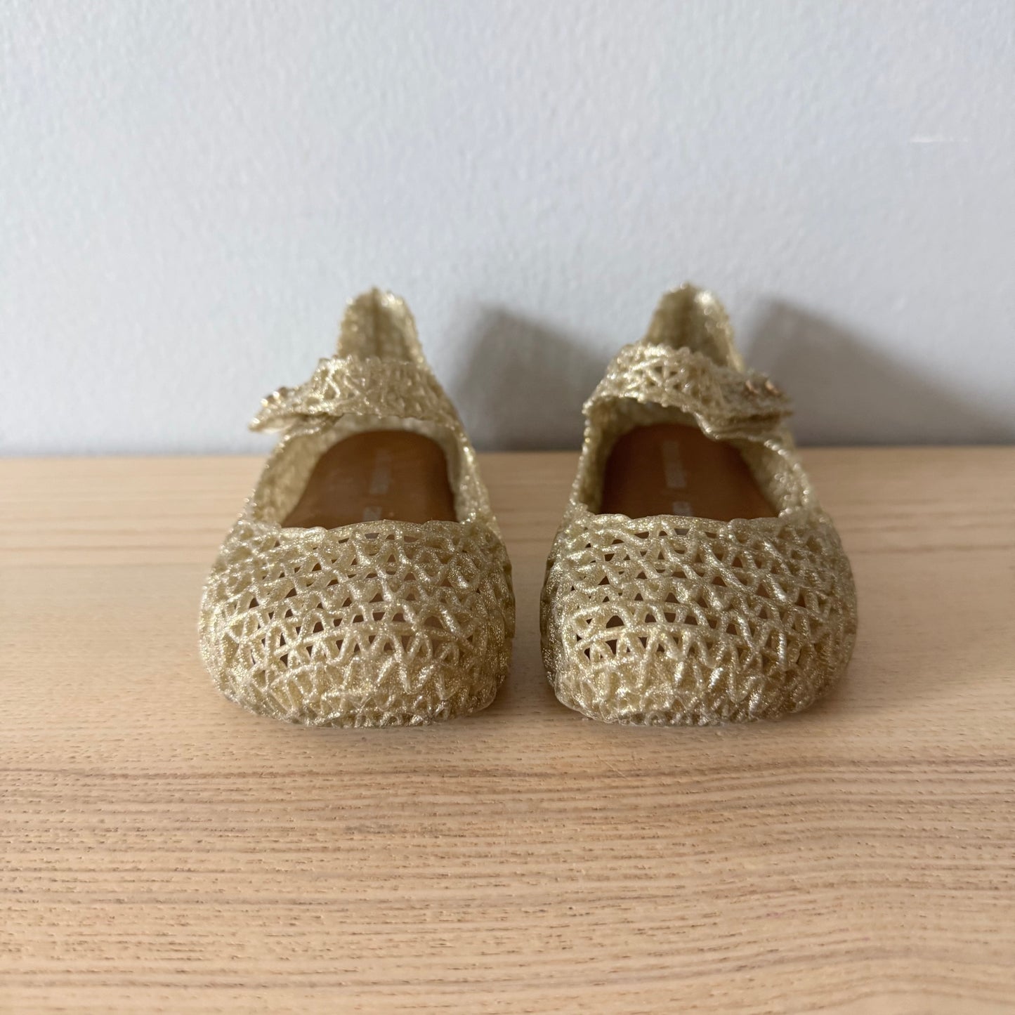 Mini Melissa  x Campana / Gold jelly shoes / US9