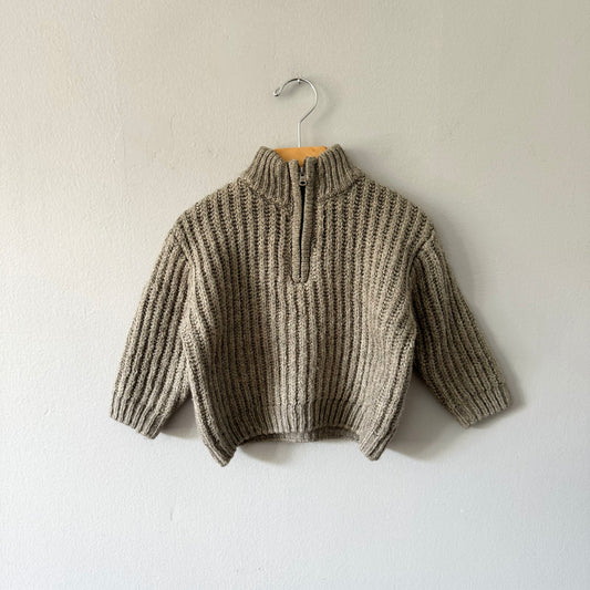 Zara / Turtle neck thick knit half zip pullover / 12-18M