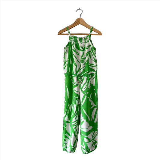Lilly Pulitzer / White x green cami jumpsuit / 4T