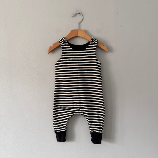 Little Heaven / Stripe overall romper / 3-6M