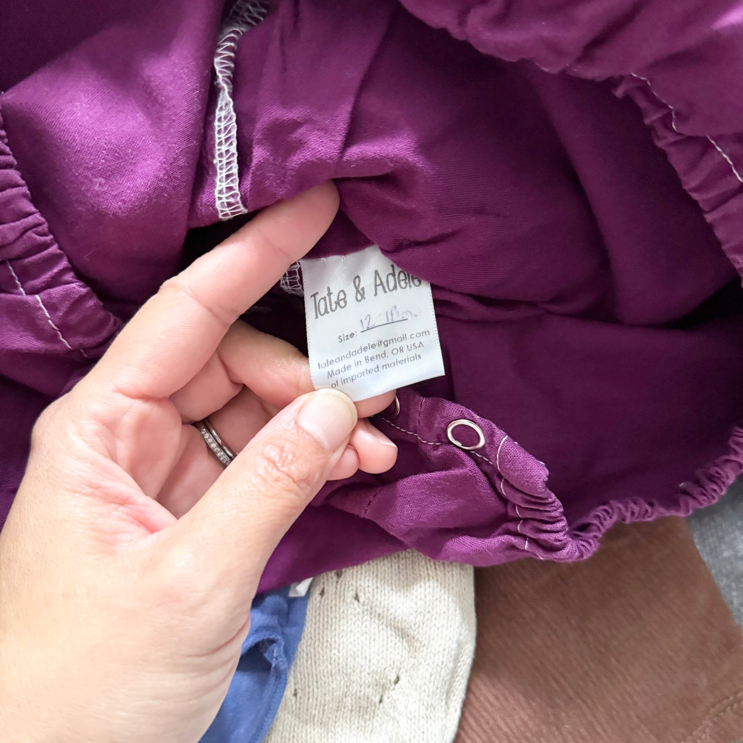 Tate & Adele / Purple bubble romper / 12-18M