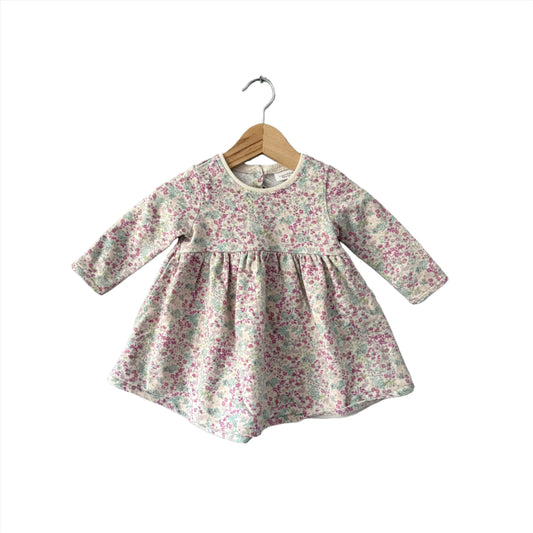 Next / Crew dress - purple floral / 3-6M