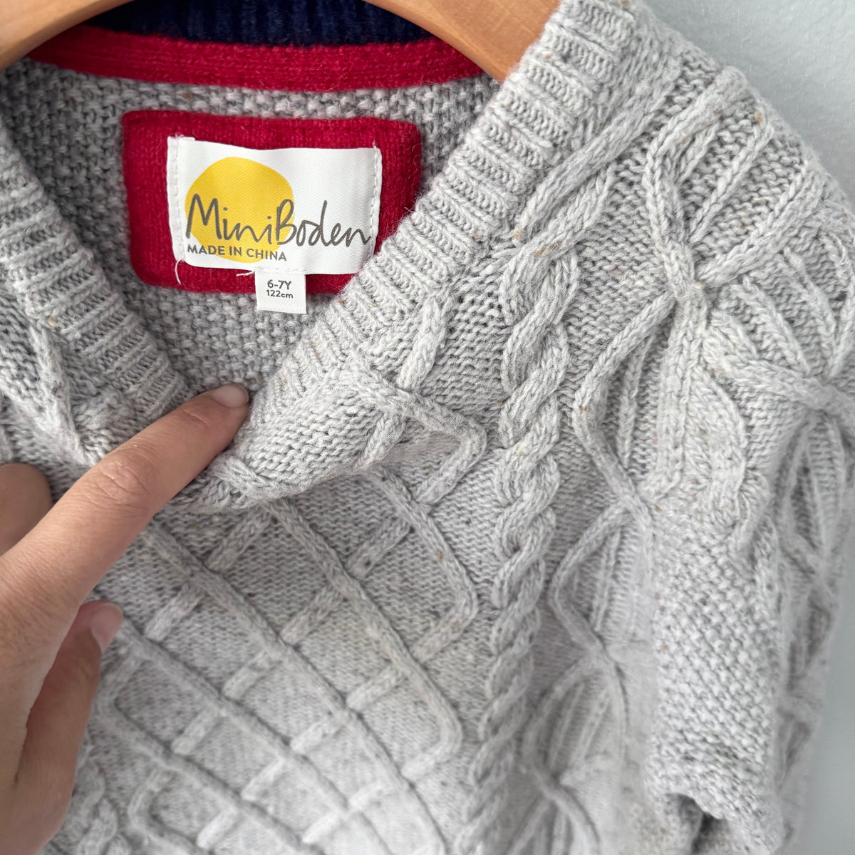 Mini Boden / Light grey knit dress / 6-7Y