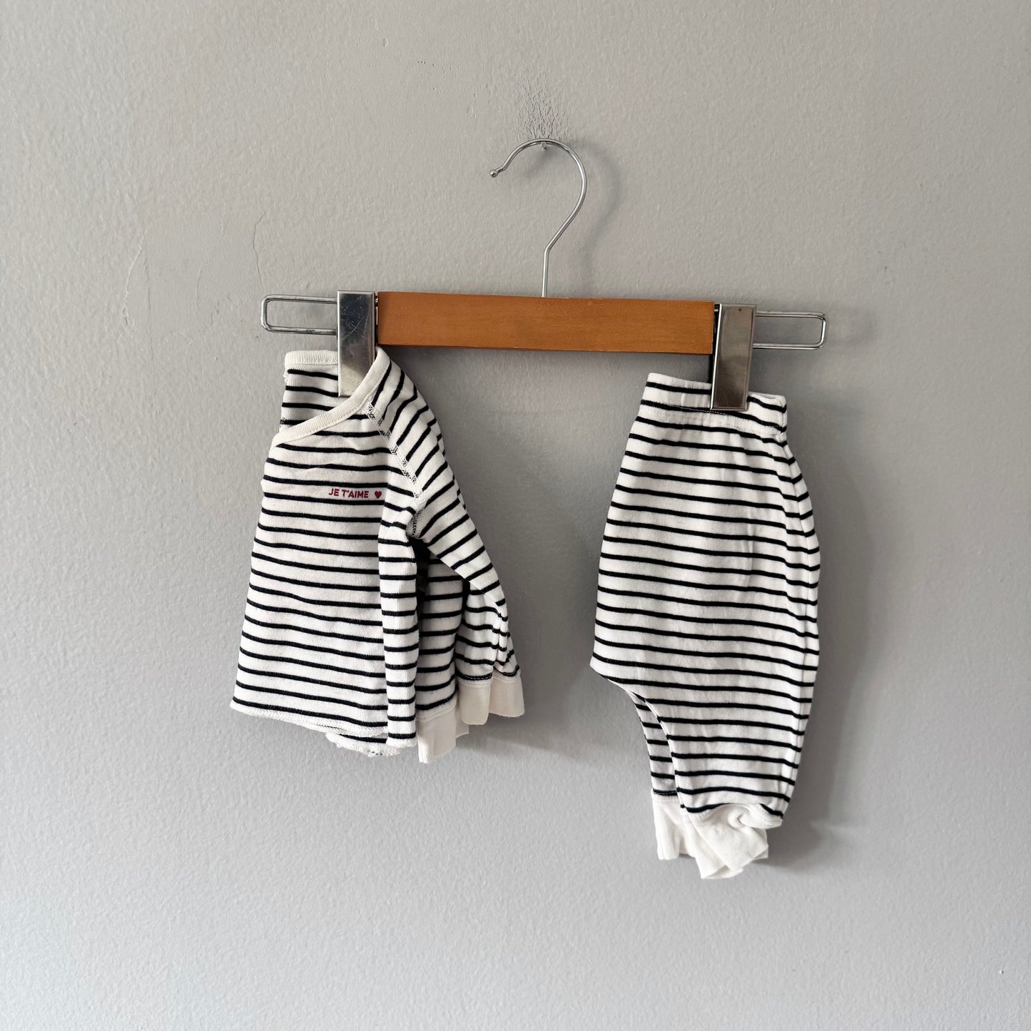 Petit Bateau / Stripe long sleeve set / 3M