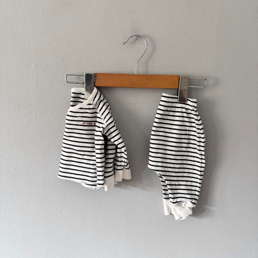 Petit Bateau / Stripe long sleeve set / 3M