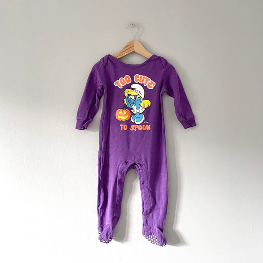 Smurf / Purple Halloween romper / 12-18M