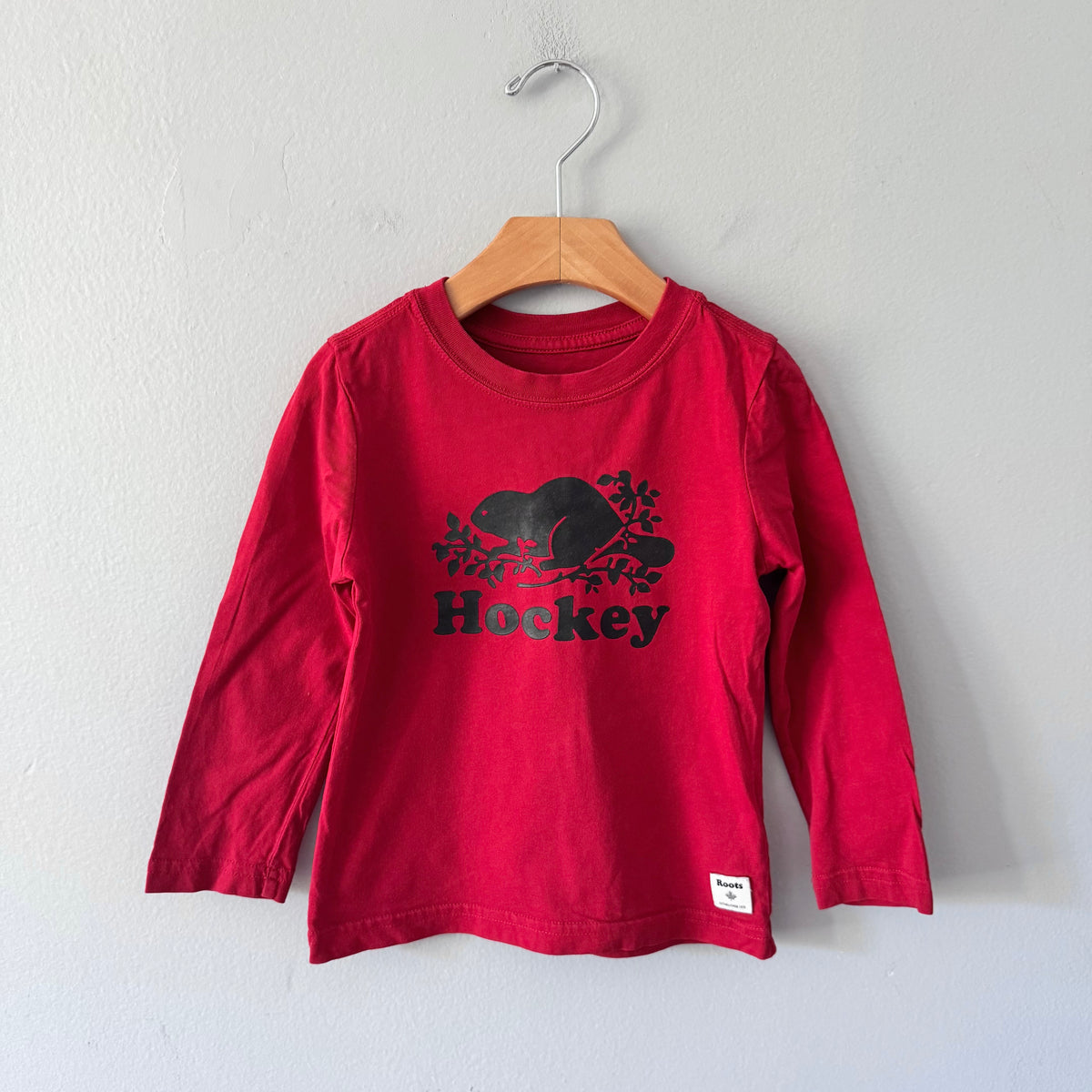 Roots / Red long sleeve shirt / 4T