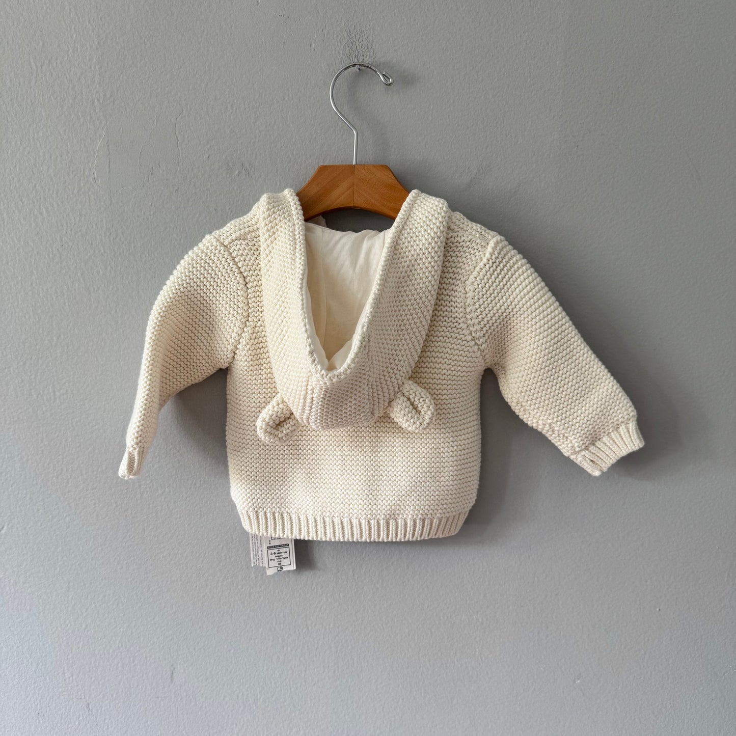 M&S / White cotton knit jacket / 3-6M - New with tag
