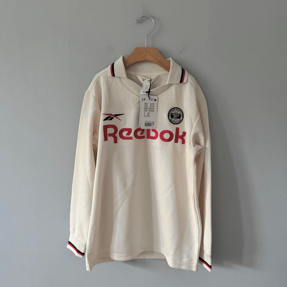 H&M x Reebok / Ivory active long sleeve / 8-10Y - New with tag
