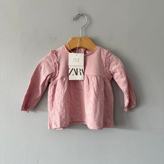 Zara / Pink long sleeve tunic / 3-6M - New with tag