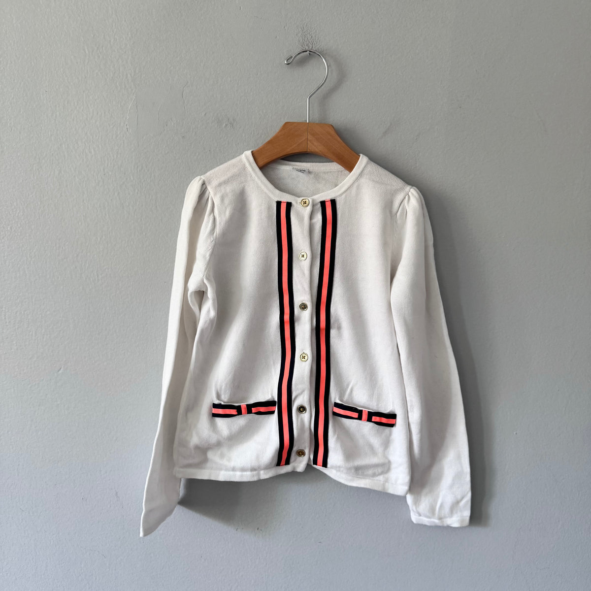 Janie & Jack / White cotton cardigan / 6Y