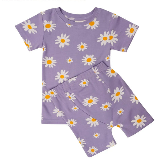 Parade Organics / Pyjama pour enfant en coton bio "My Jammies" - Court 7/8 ans, Grandes marguerites