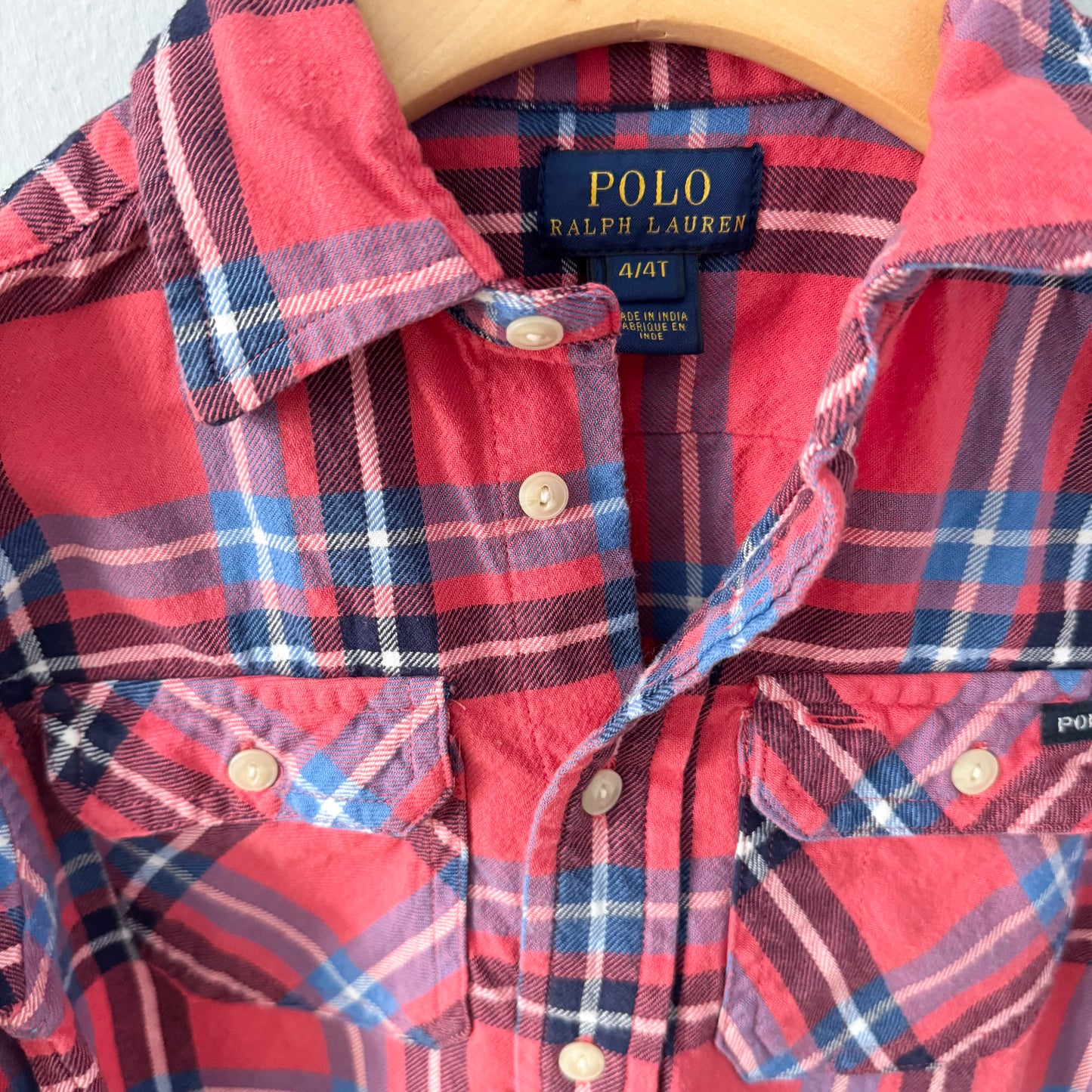 Polo Ralph Lauren / Red blue flannel shirt / 4Y