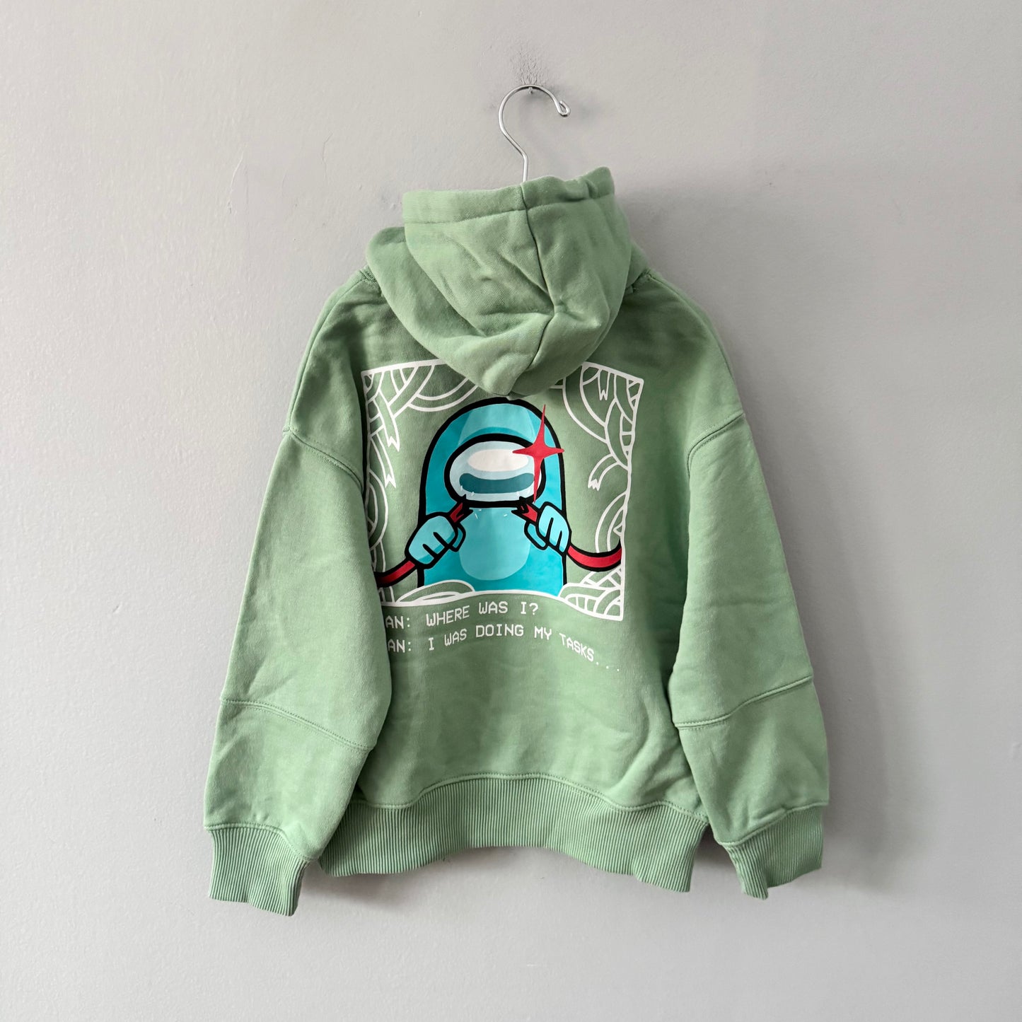 Zara / Sweat à capuche Among Us vert / 6-7 ans