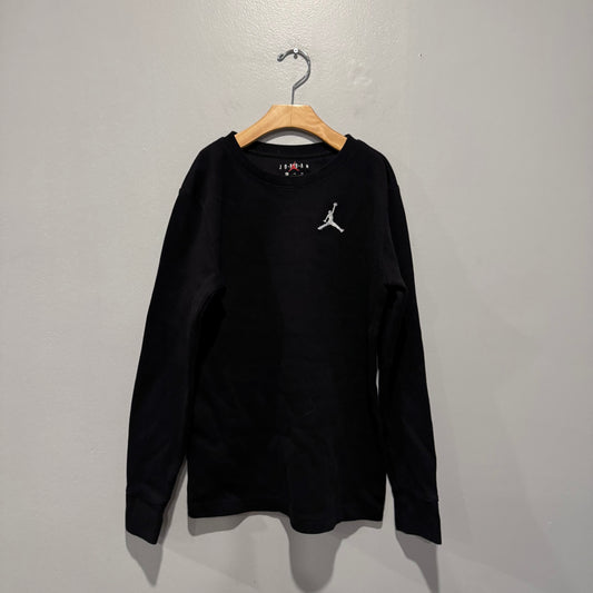 Jordan / Black waffle long sleeve top / 13-15Y