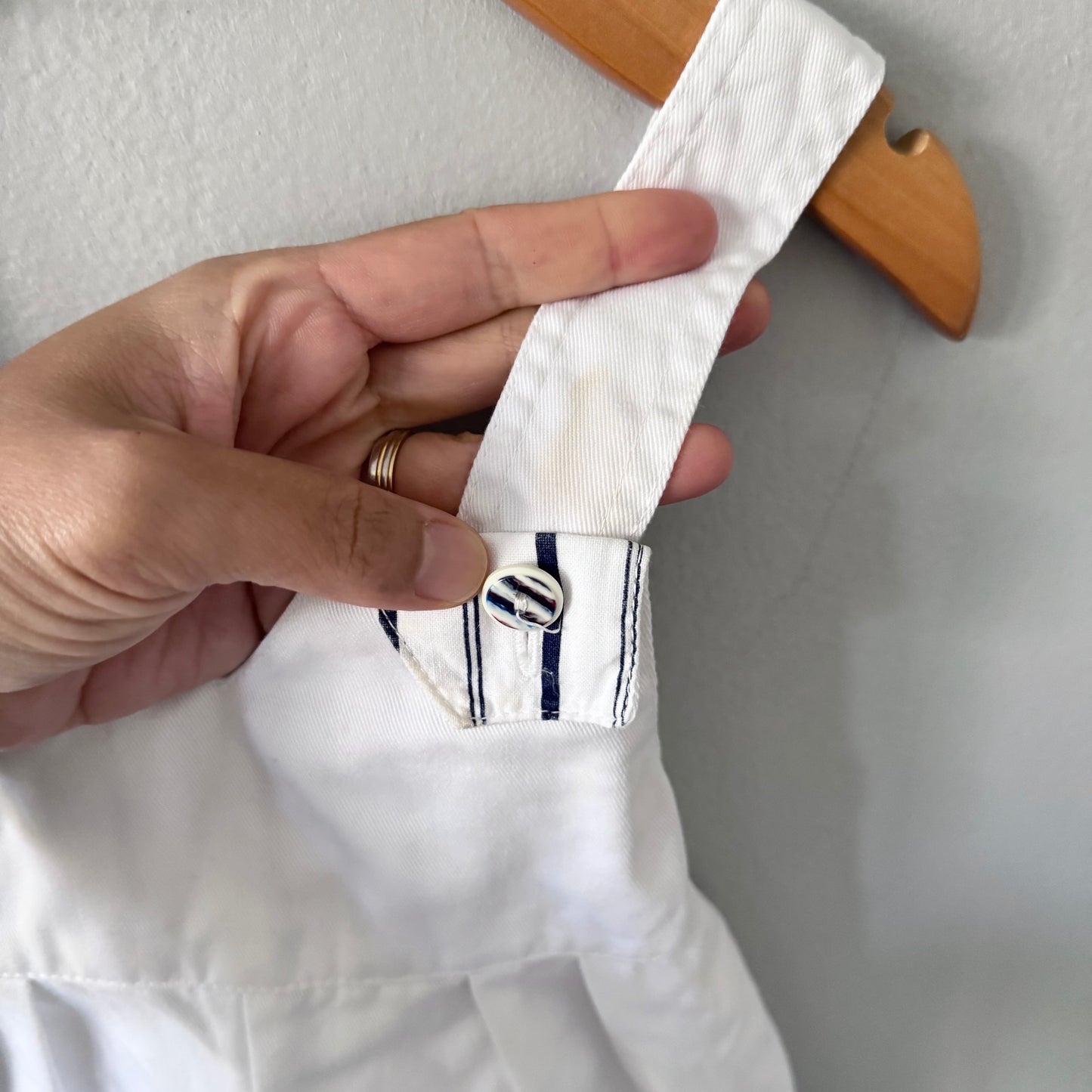 Vintage / White overalls / 12M