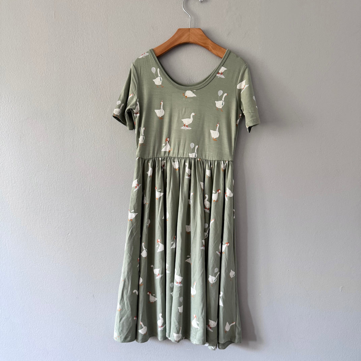 Kyte / Green x duck twirl dress / 7Y - New with tag