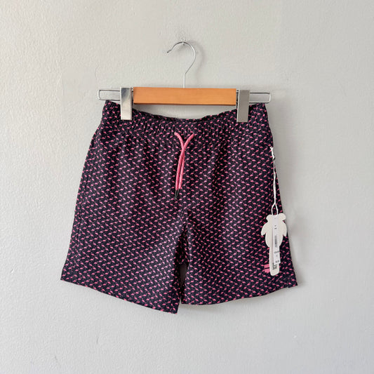 Projek Raw / Navy x flamingo swim trunks / 8Y - New with tag