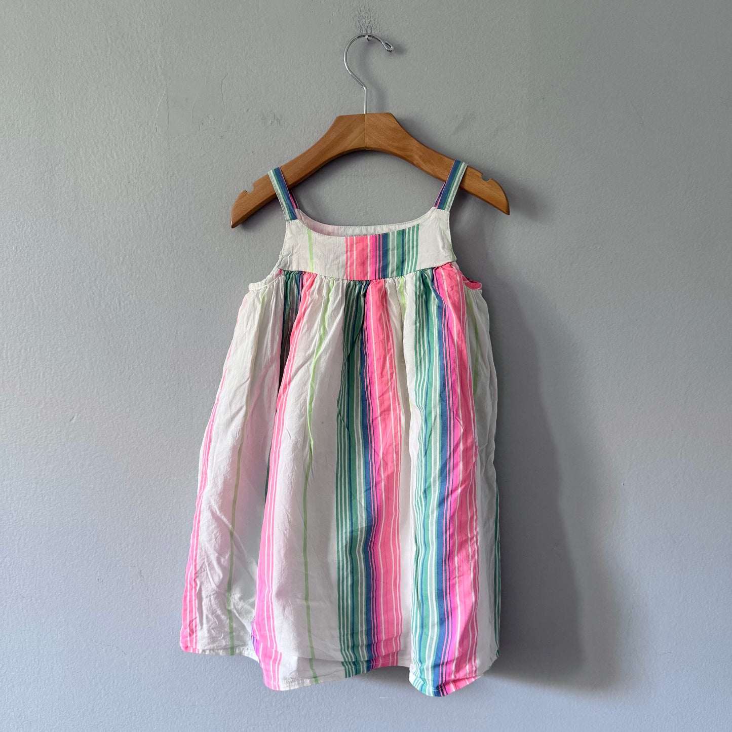 Primark / White pink stripe cami dress / 2-3Y