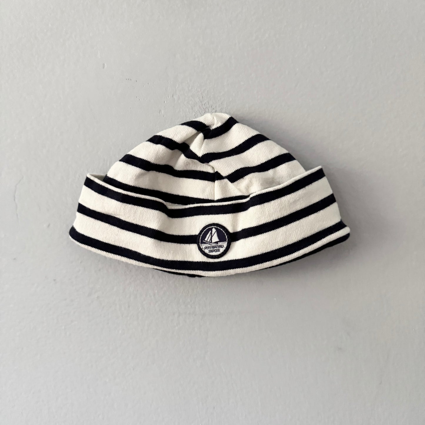 Petit Bateau / Stripe cotton beanie / 12-18M