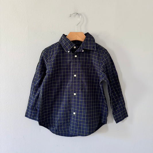 Polo Ralph Lauren / Navy green checked shirt / 3T