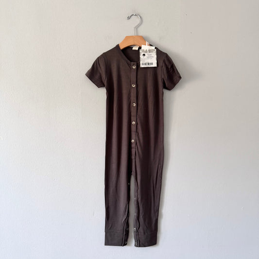 Kate Quinn / short sleeve button sport jumpsuit | beluga / 2T - New with tag