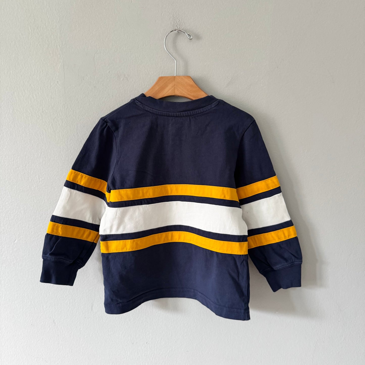 Roots / Navy yellow stripe long sleeve / 4T
