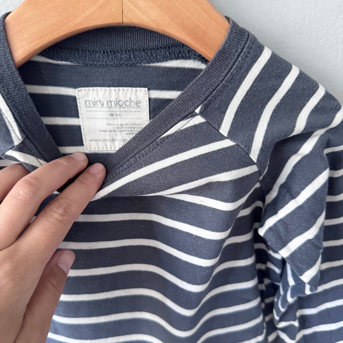 Mini mioche / Grey stripe long sleeve / 18-24M